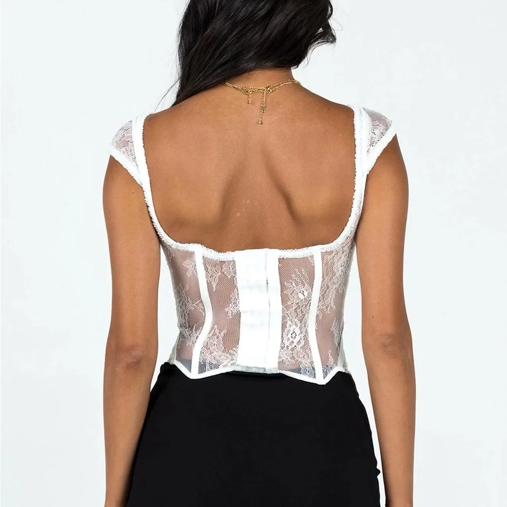 Lioness Ivory Lace Detail Top - Picture 2 of 5